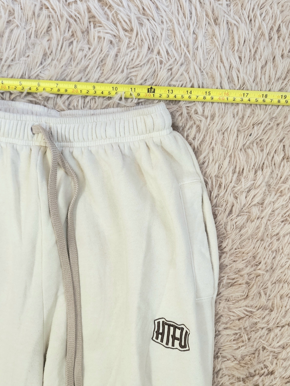 HTFU Gym Rat Joggers Sweatpants- Cream Fleece - Picture 7 of 9